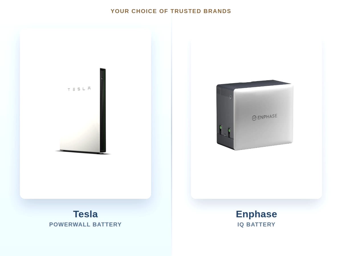 Tesla Powerwall and Enphase IQ Battery — choose your battery brand